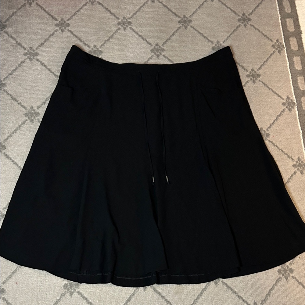 Eileen Fisher Classic Silk Georgette Crepe Skirt with Pockets